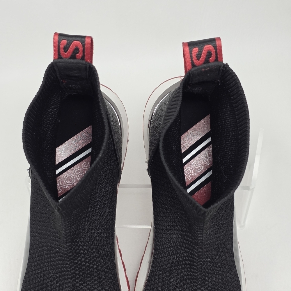 Michael Kors Bodie Bootie Wedge Stretch Knit High Top Sneaker Black Size 10M - Picture 9 of 10